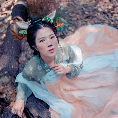 麋鹿精靈女生頭像，唯美古風真人頭像