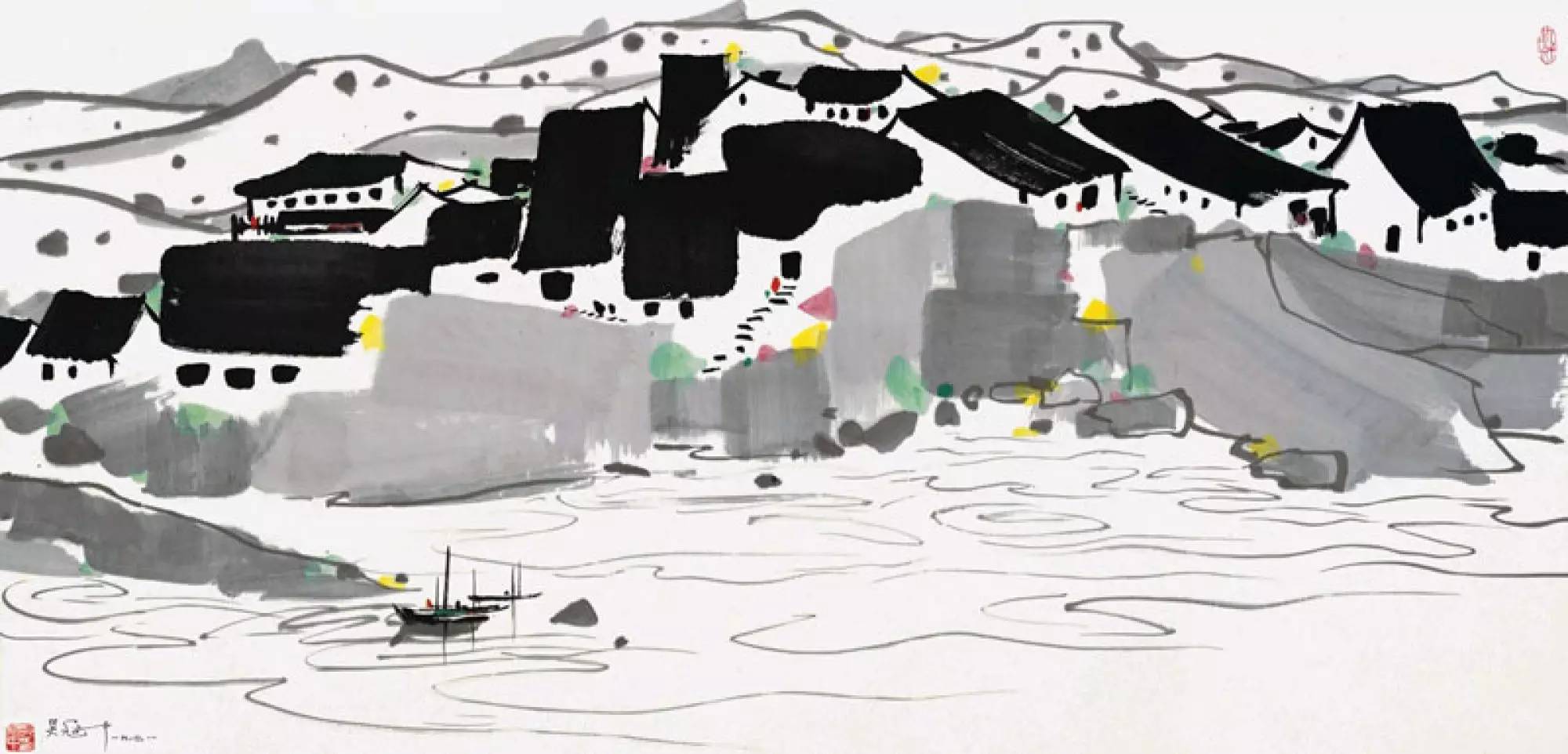 吳冠中的水墨國畫集合，中國藝術最顯眼的景觀