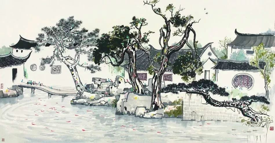 吳冠中的水墨國畫集合，中國藝術(shù)最顯眼的景觀