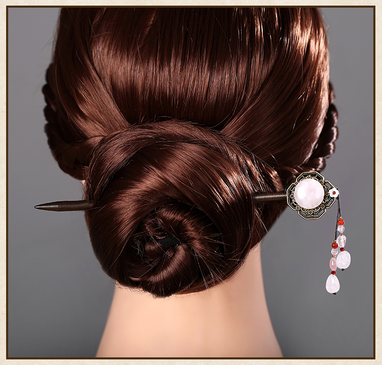 古風(fēng)淑女公主流蘇珠釵，岫玉發(fā)釵發(fā)簪頭飾