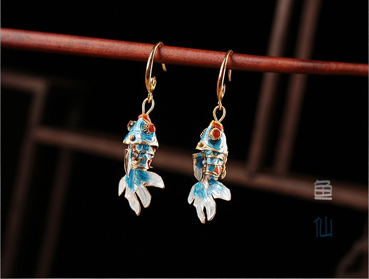 靈動(dòng)脫俗魚兒耳墜，氣質(zhì)民族風(fēng)耳環(huán)首飾