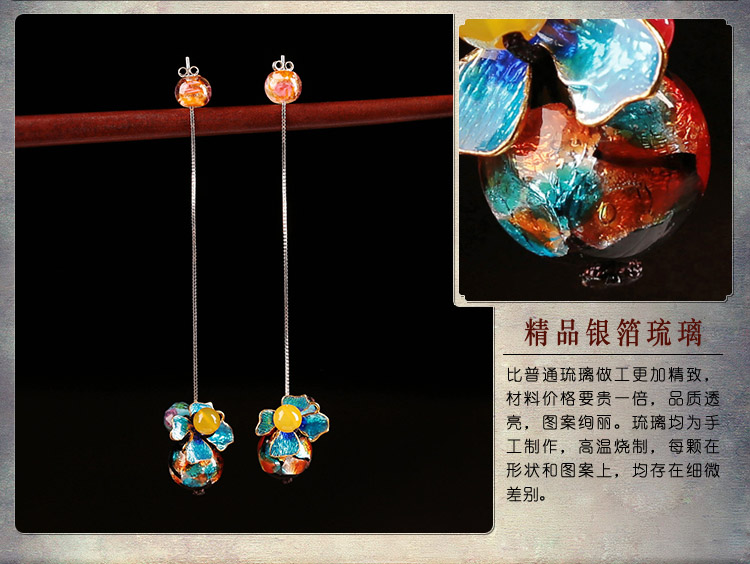 清新家佳樂文學(xué)耳墜，詩(shī)意銀線耳環(huán)首飾