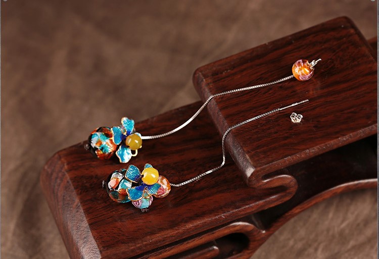 清新家佳樂文學(xué)耳墜，詩(shī)意銀線耳環(huán)首飾