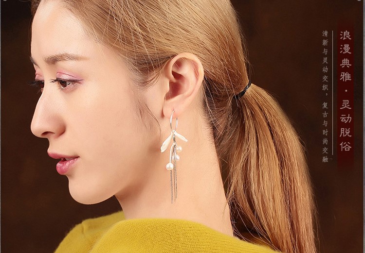 貝殼珍珠耳墜，白色簡約耳圈耳環(huán)首飾