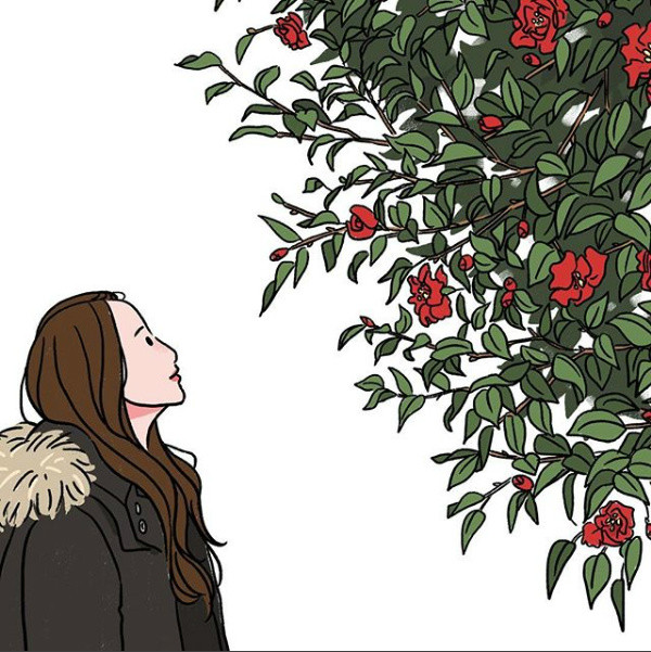 姑娘精致生活手繪插畫，唯美小清新插畫圖片