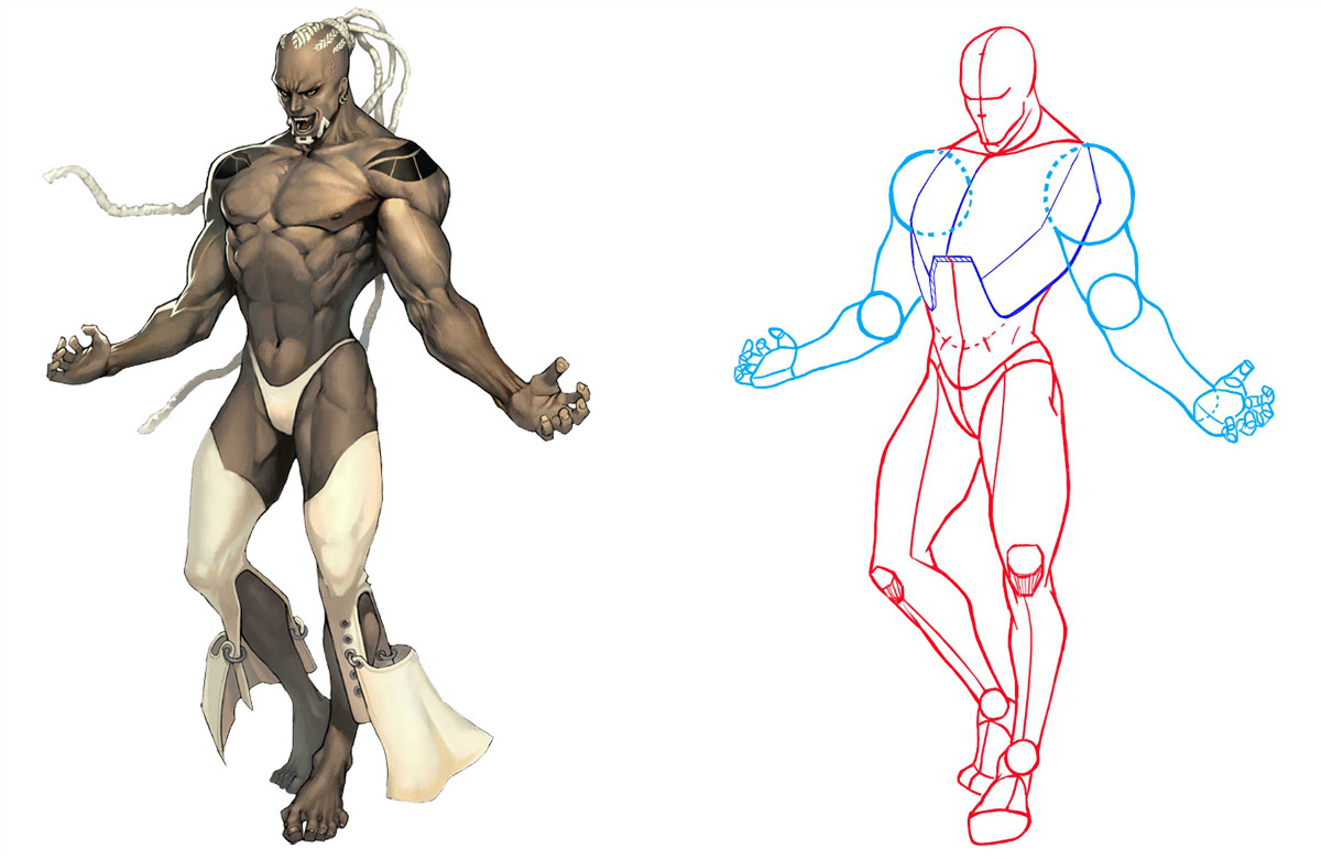 動漫人物圖片，動漫人體結(jié)構(gòu)骨骼提煉線稿