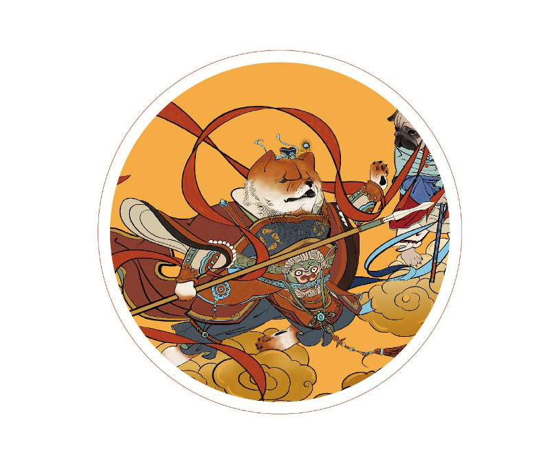 新穎風(fēng)格新年海報，狗年特色海報設(shè)計