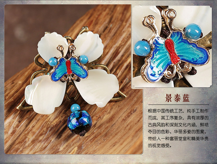 藍蝶起舞戒指，民族風個性指環(huán)首飾