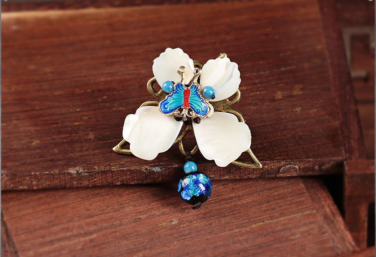 藍蝶起舞戒指，民族風個性指環(huán)首飾