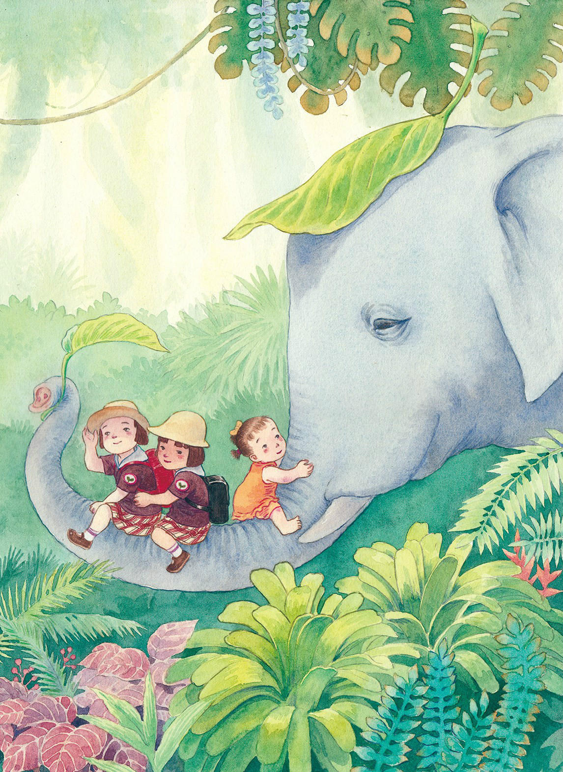 歡樂多姿的兒童世界，一組水彩兒童手繪插畫