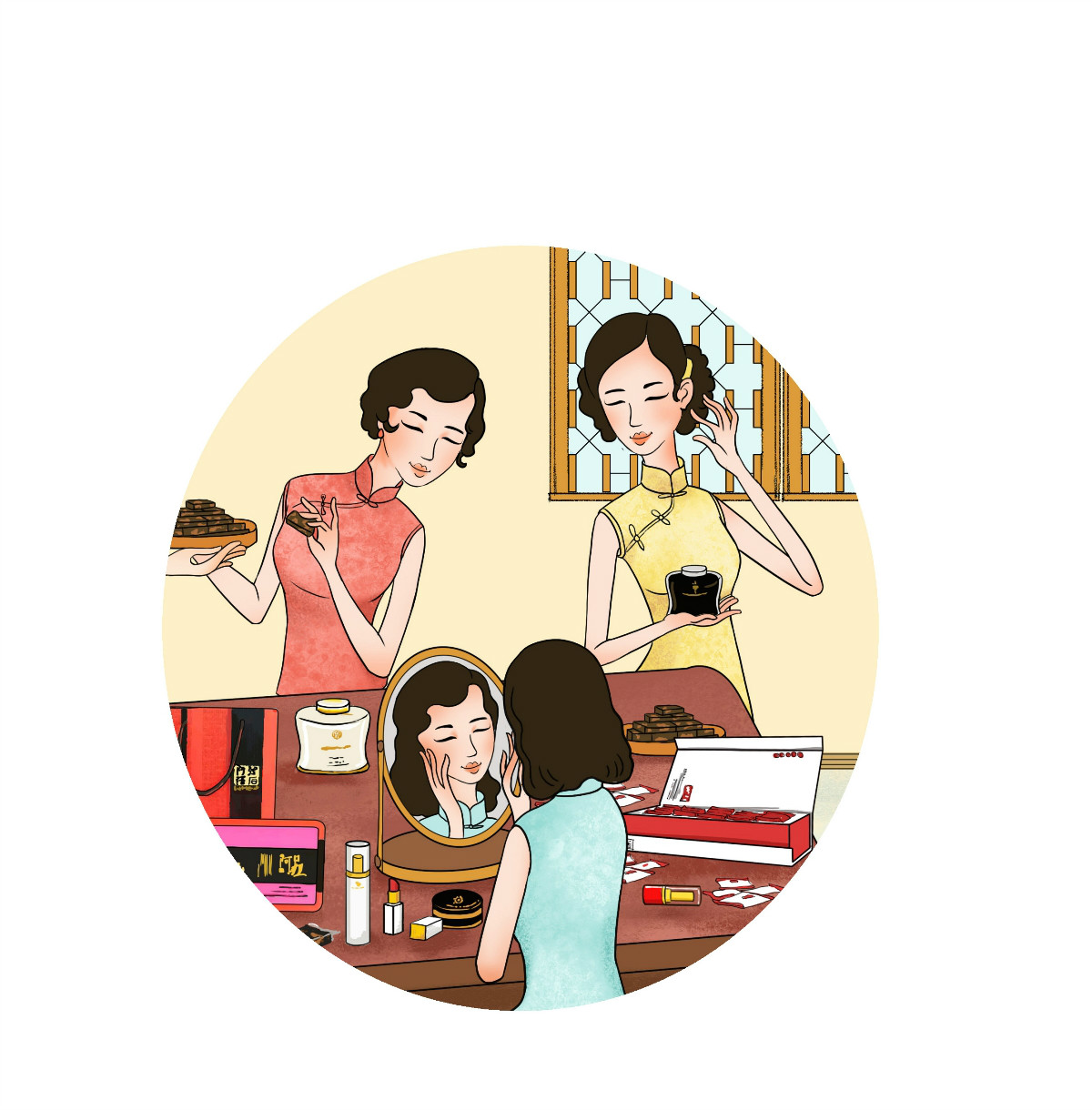 一款家佳樂文學(xué)化妝品宣傳插畫，廣告插畫設(shè)計(jì)