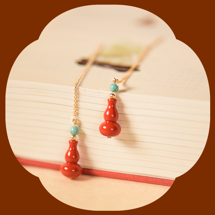 葫蘆吊墜耳線耳環(huán)，吉祥福氣耳環(huán)首飾