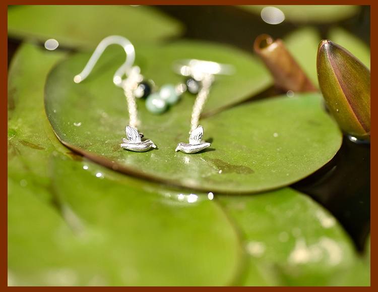 鳥兒吊墜耳飾，天然翡翠長款耳環(huán)首飾