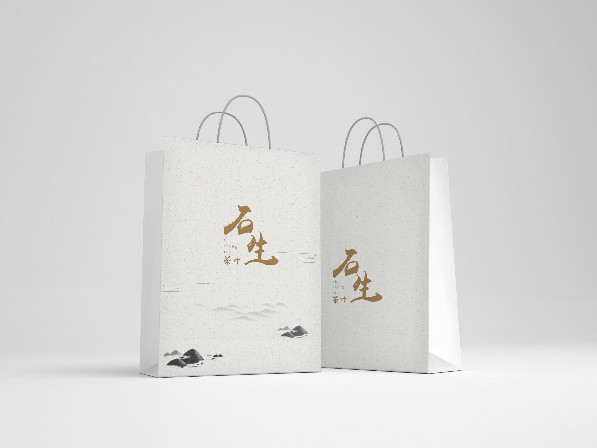 石生茶葉包裝設(shè)計(jì)，簡(jiǎn)約水墨包裝設(shè)計(jì)