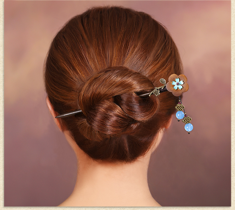 復(fù)古流蘇發(fā)簪步搖，木花民族風簪子頭飾