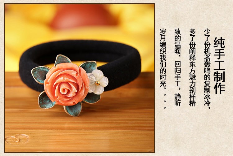 手工發(fā)圈發(fā)飾，簡約時尚花朵頭飾