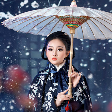 優(yōu)雅賞雪帶傘女生頭像，唯美古風(fēng)真人頭像