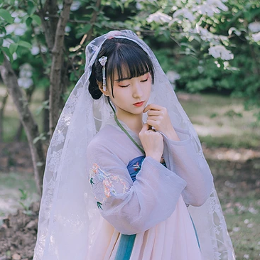 清新可愛瓊花女生頭像，唯美古風真人頭像