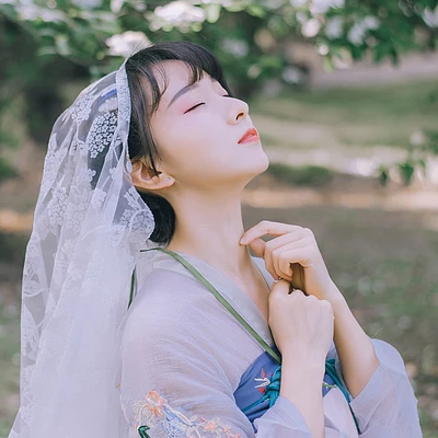 清新可愛瓊花女生頭像，唯美古風真人頭像