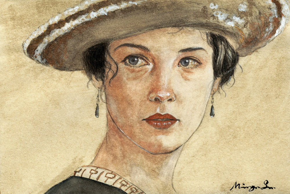 東方韻味女孩·手繪彩鉛插畫(huà)欣賞