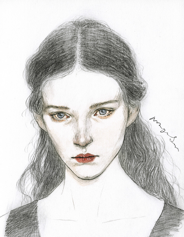 東方韻味女孩·手繪彩鉛插畫(huà)欣賞
