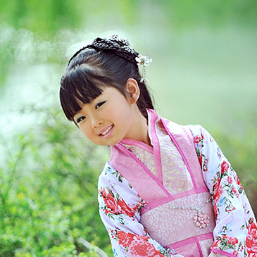 超萌粉色小花仙帶團(tuán)扇女孩頭像，唯美古風(fēng)真人
