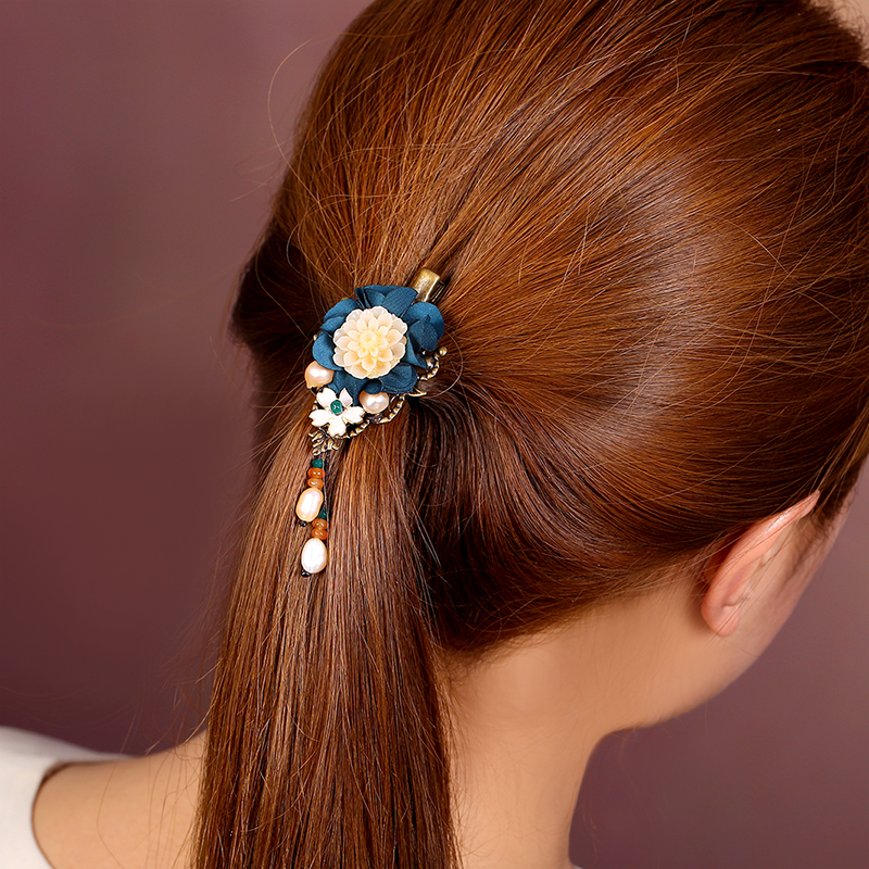 優(yōu)雅大氣發(fā)夾，唯美古風(fēng)花朵發(fā)夾頭飾
