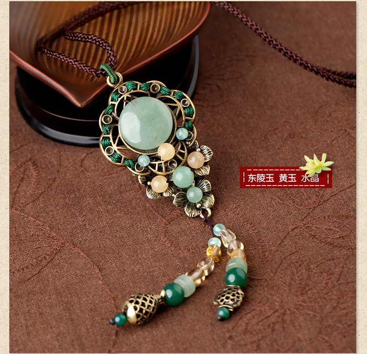 復(fù)古配飾項鏈，東陵玉時尚裝飾毛衣鏈首飾