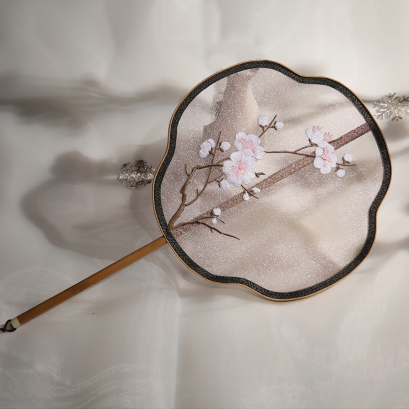 五款家佳樂(lè)文學(xué)刺繡團(tuán)扇，蘇繡繡花宮扇扇子