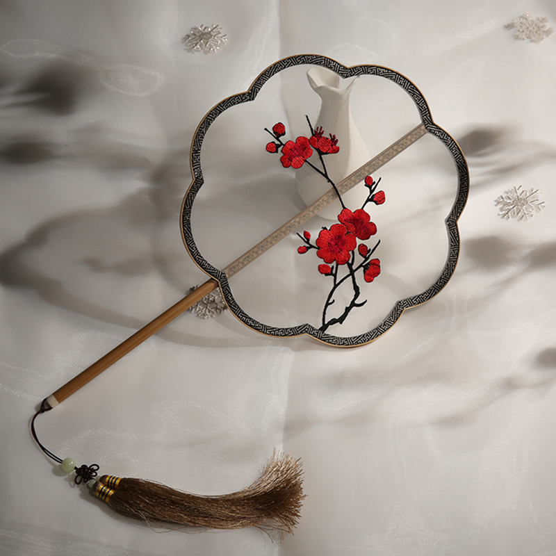 五款家佳樂(lè)文學(xué)刺繡團(tuán)扇，蘇繡繡花宮扇扇子