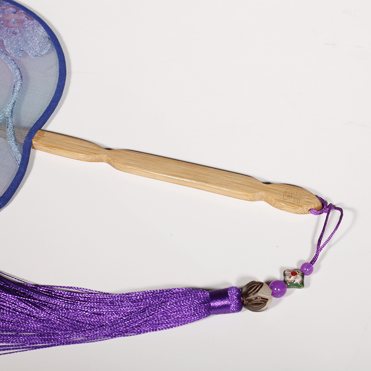 淡雅紫文藝團(tuán)扇，家佳樂文學(xué)絕美古風(fēng)扇子