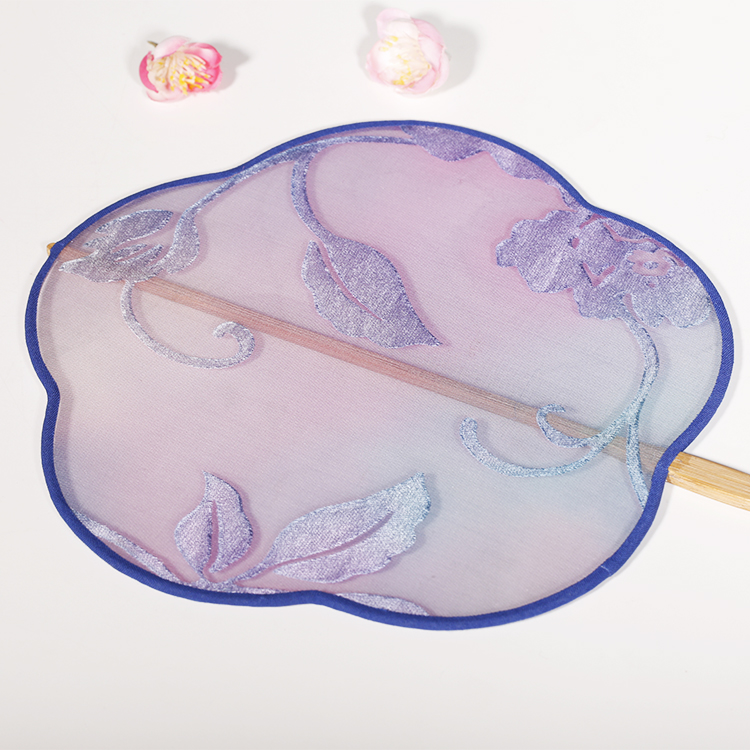 淡雅紫文藝團(tuán)扇，家佳樂文學(xué)絕美古風(fēng)扇子