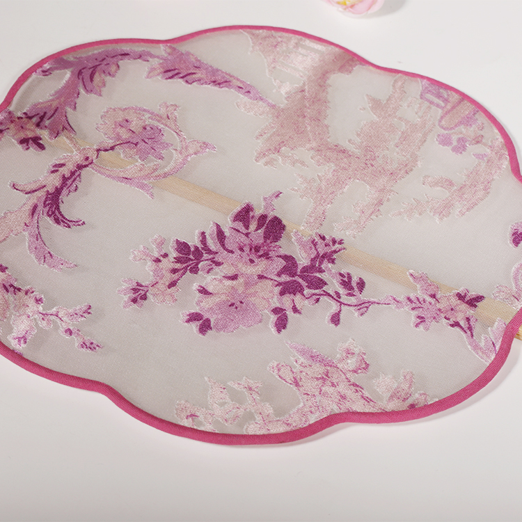 唯美粉色小清新團扇，花信復(fù)古古典扇子