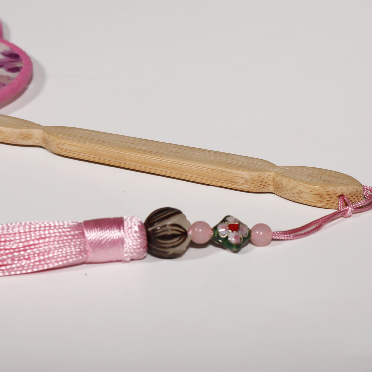 唯美粉色小清新團扇，花信復(fù)古古典扇子