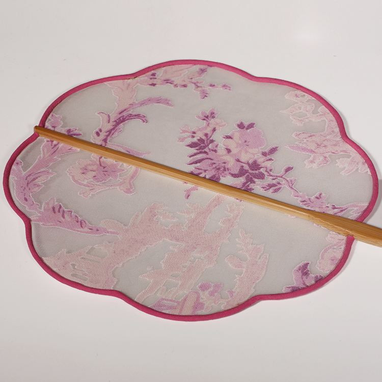 唯美粉色小清新團扇，花信復(fù)古古典扇子