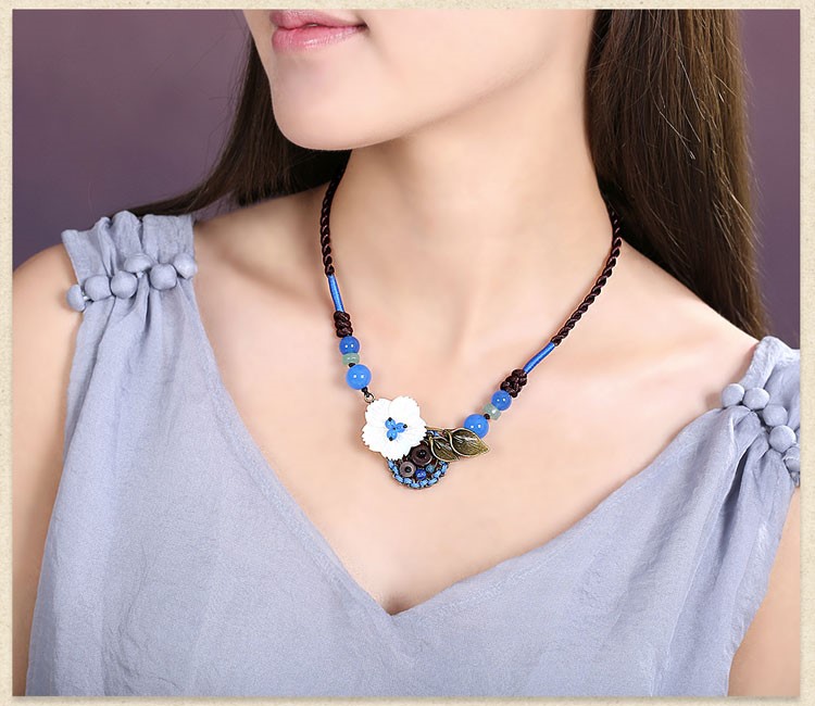 復(fù)古花朵鎖骨鏈，小清新古風(fēng)項鏈