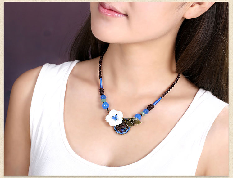 復(fù)古花朵鎖骨鏈，小清新古風(fēng)項鏈