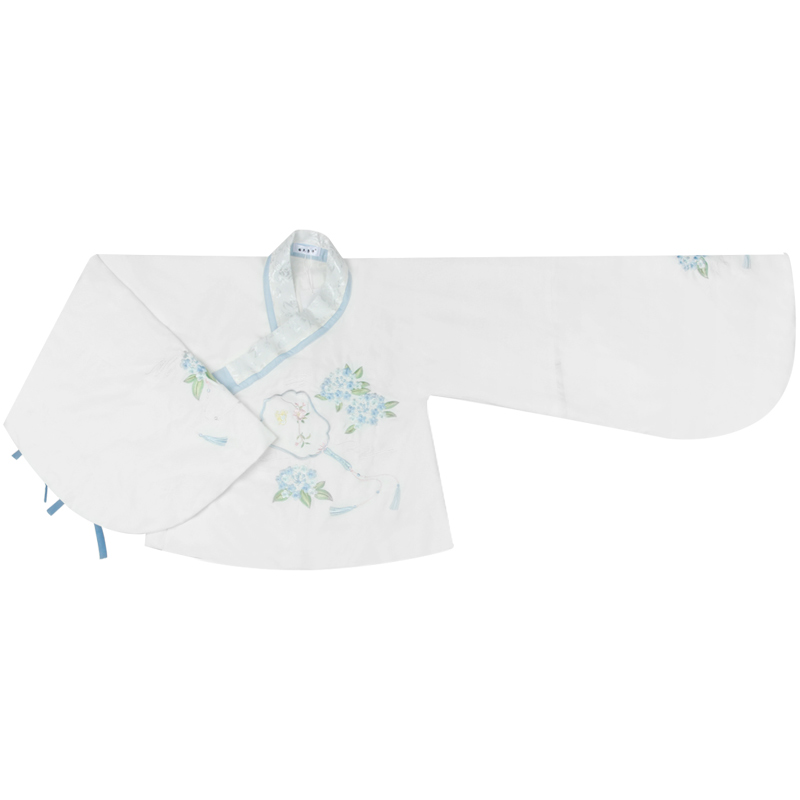 精致紫陽(yáng)扇香圖案繡花漢服，清新交領(lǐng)襦裙?jié)h服