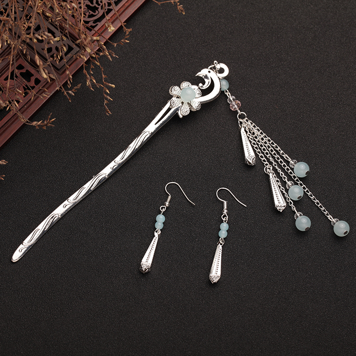 鳳凰盤發(fā)發(fā)釵步搖，精致唯美古風(fēng)頭飾