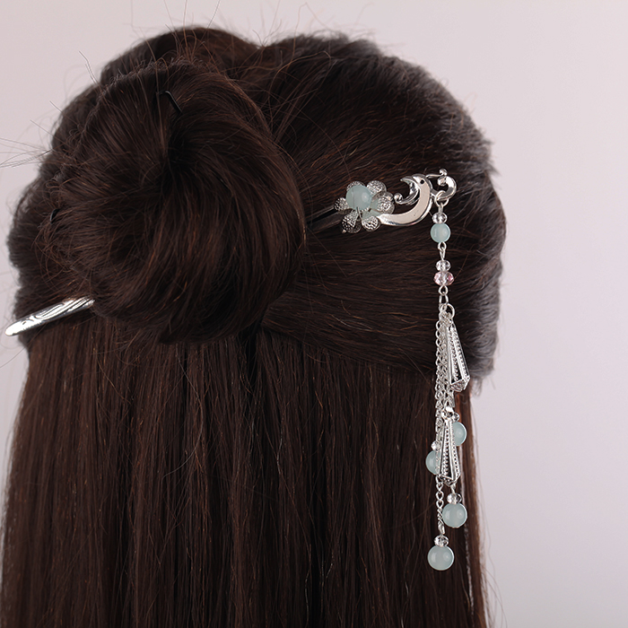 鳳凰盤發(fā)發(fā)釵步搖，精致唯美古風(fēng)頭飾