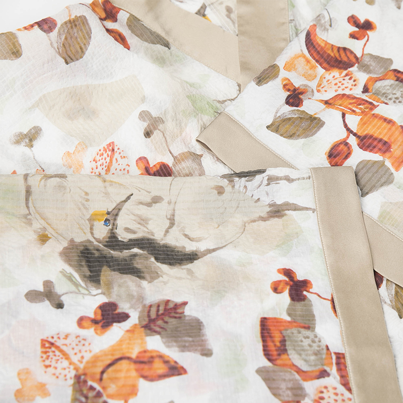 魏晉風大袖交領襦裙?jié)h服，松葉水墨印花漢服