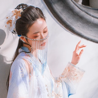 珠簾蒙面女生頭像，唯美古風(fēng)真人頭像