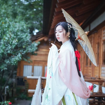 淡雅韻味帶傘女生頭像，唯美古風真人頭像