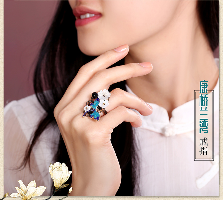 古典蜻蜓別致戒指，康橋藍(lán)灣戒指首飾