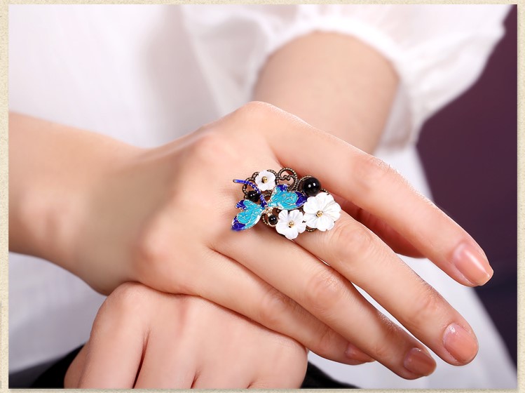 古典蜻蜓別致戒指，康橋藍(lán)灣戒指首飾