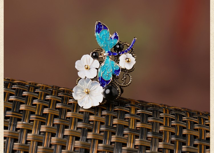 古典蜻蜓別致戒指，康橋藍(lán)灣戒指首飾