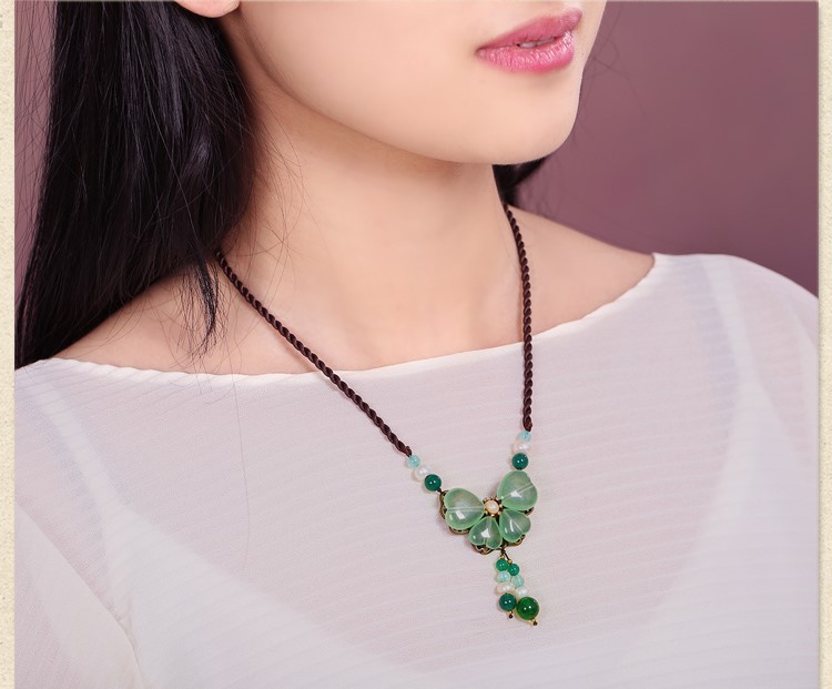 好久不見(jiàn)項(xiàng)鏈，清新靈動(dòng)淡綠項(xiàng)鏈圖片