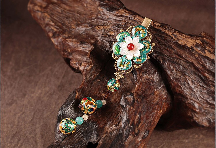 翠意盎然發(fā)夾，古典家佳樂文學(xué)花朵頭飾