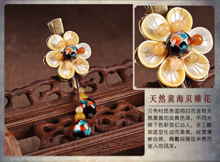 陽(yáng)光花朵發(fā)夾，清新淡黃花頭飾