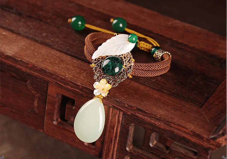 典雅別致手鏈，樹葉吊墜手鏈飾品